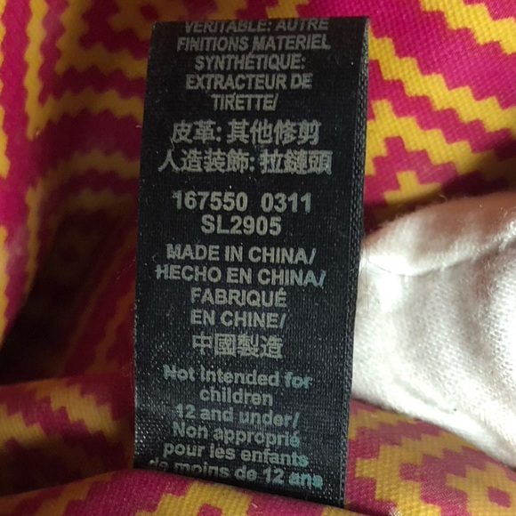 Fossil Blue Elephant Pattern Pouch with Pink Trim - Picture 12 of 13